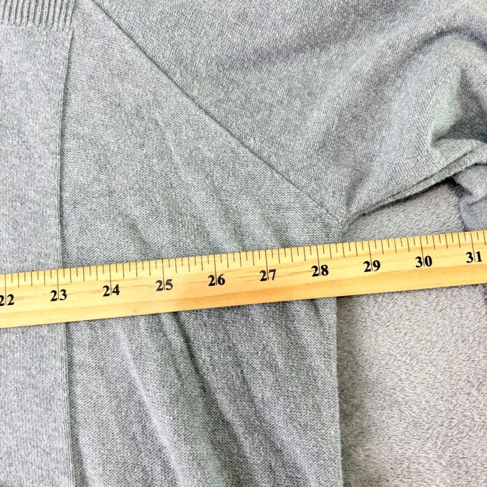 Eileen Fisher L Grey Organic Cotton Boxy‎ High Low Knit Sweater Pocket Lagenlook
